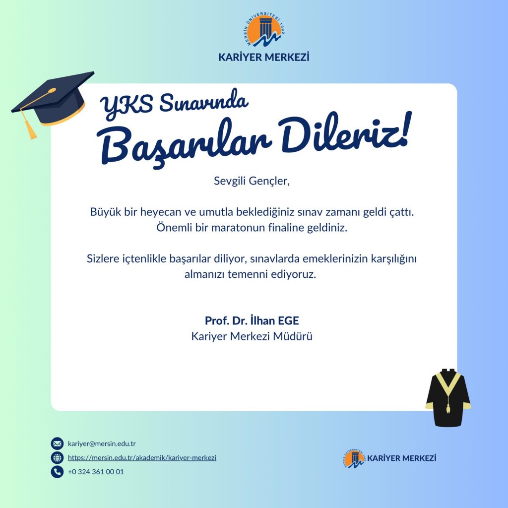 YKS Sınavında Başarılar Dileriz detayı için tıklayınız