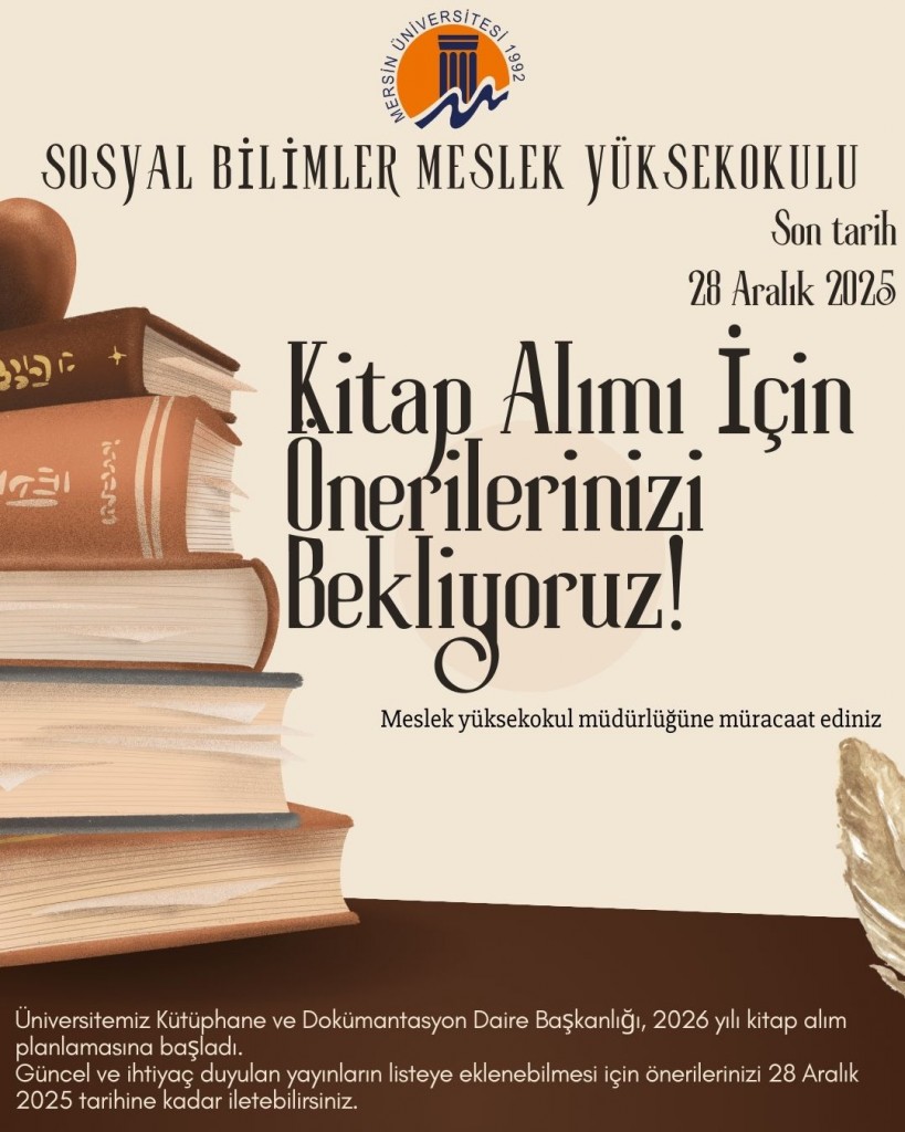 Kitap &Ouml;nerileri Duyurusu detayı için tıklayınız