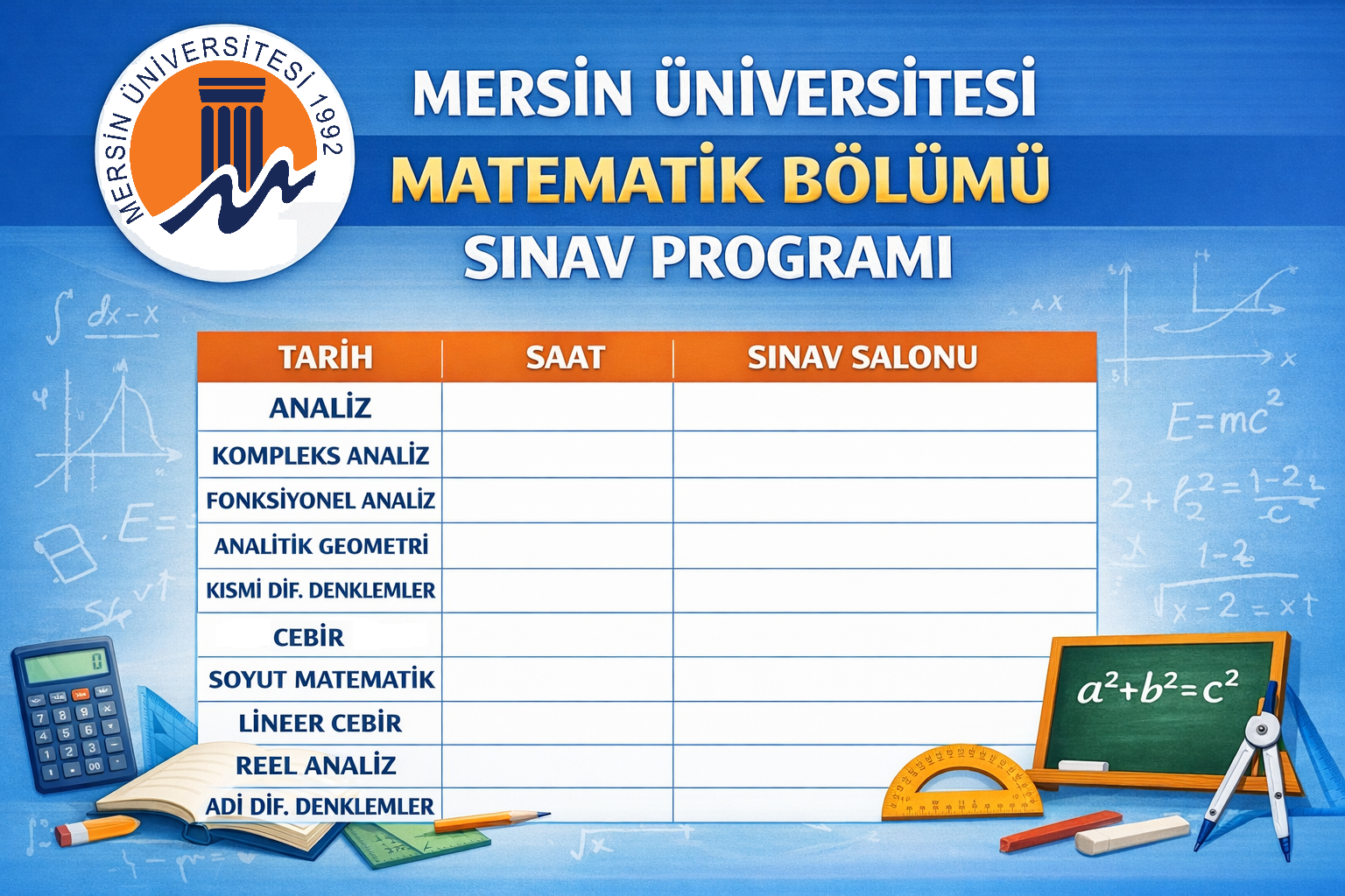 2025-2026 Bahar D&ouml;nemi Vize sınav Proğramı detayı için tıklayınız