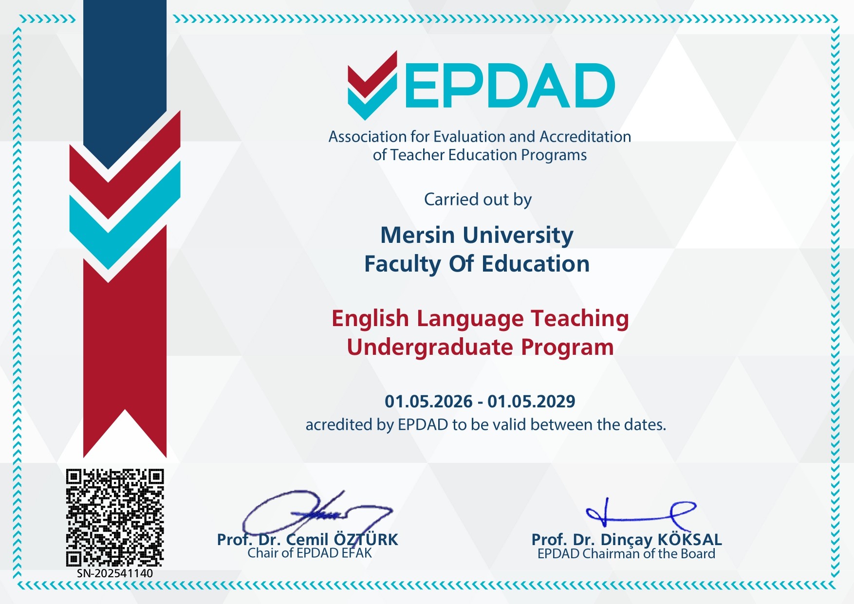 Eğitim Fak&uuml;ltemizin &Uuml;&ccedil; Programı EPDAD Tarafından Akredite Edildi detayı için tıklayınız